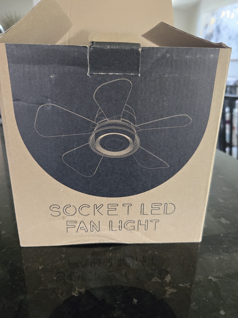 BRAND NEW Socket LED Fan Light - White & Black